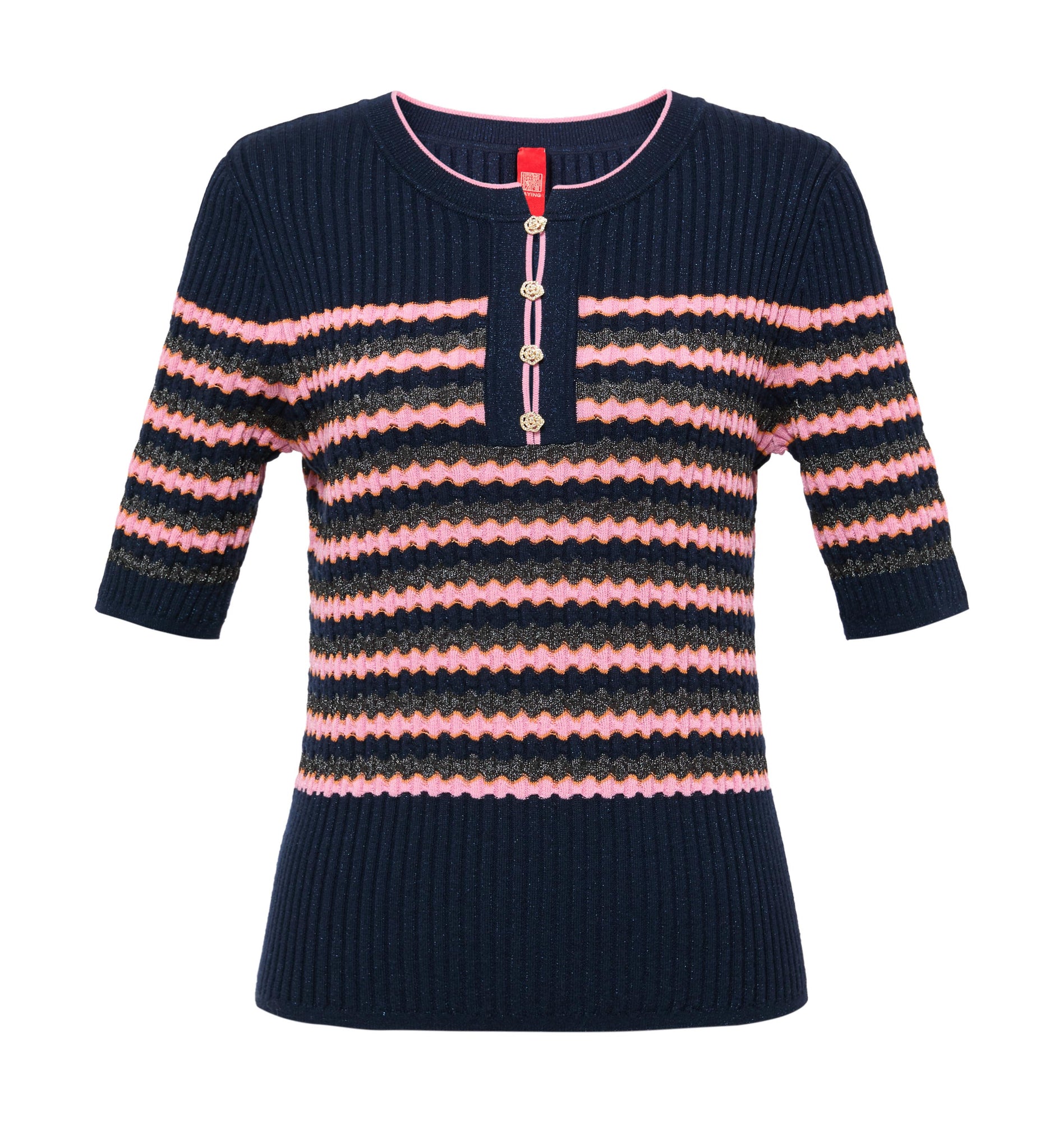 Striped Knit Top | Pink