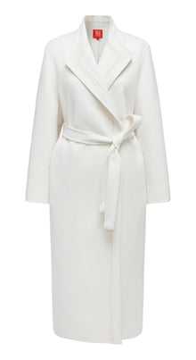 Thin-Strap Cashmere Coat | White