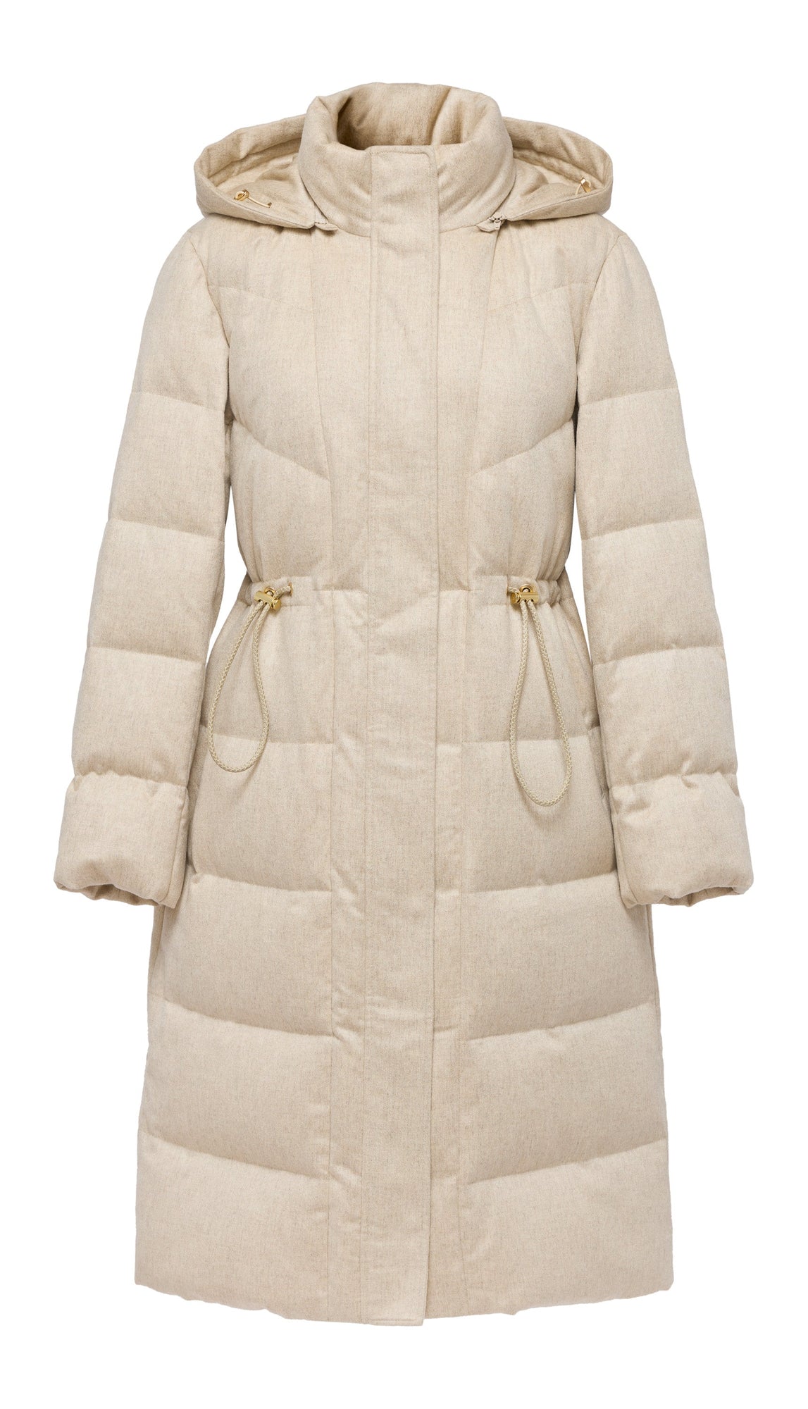 Cashmere Goose Down Long Jacket | Beige