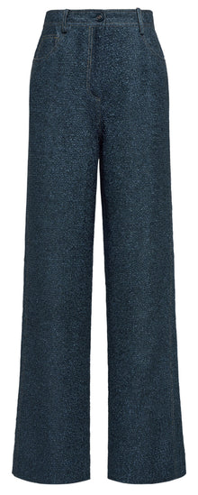 Textured Straight Pants | Navy
