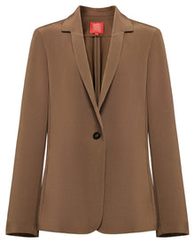 Silk Waist-Fitted Jacket | Brown