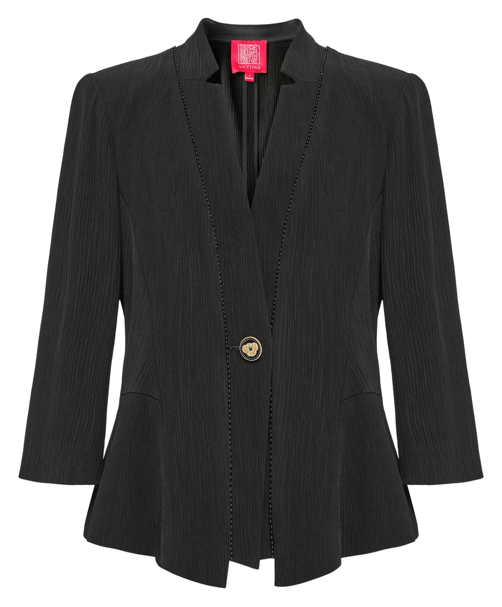 Commuter 3/4 Sleeve Waist-Defining Blazer | Black
