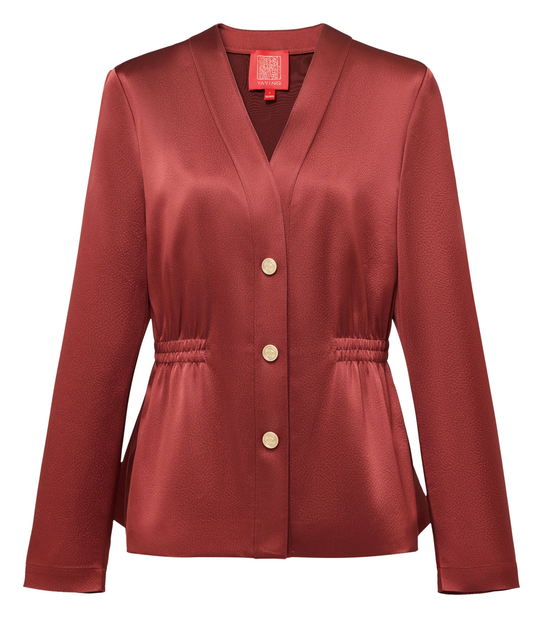 Waist-Defining Coat | Wine Red