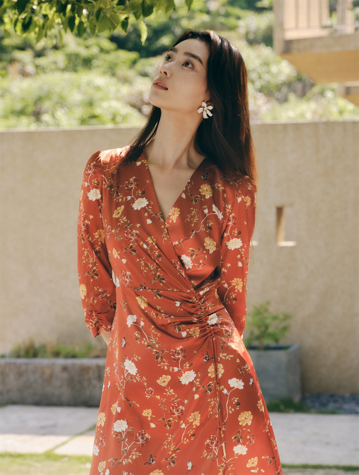 Silk Dress | Orange