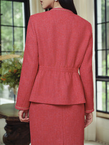 European Imported Tweed Jacket | Red