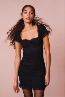 Esca Smocked Mini Dress | Black