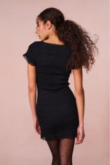 Esca Smocked Mini Dress | Black