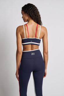 Splits59 | Eva Rigor Double Strap Bra | Navy/White
