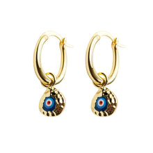 The Hammered Evil Eye Drop Earrings | Gold Vermeil