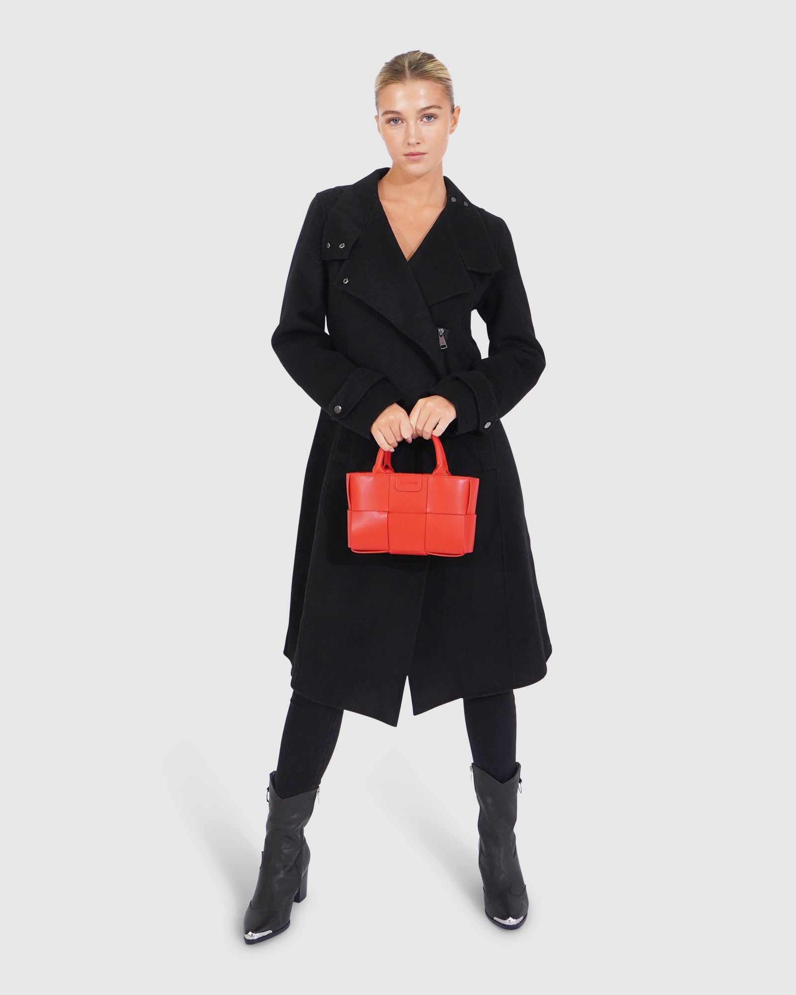 Women | Envy Me Wool Blend Zipped Coat | Black