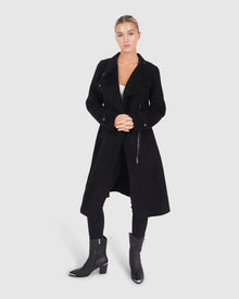 Women | Envy Me Wool Blend Zipped Coat | Black