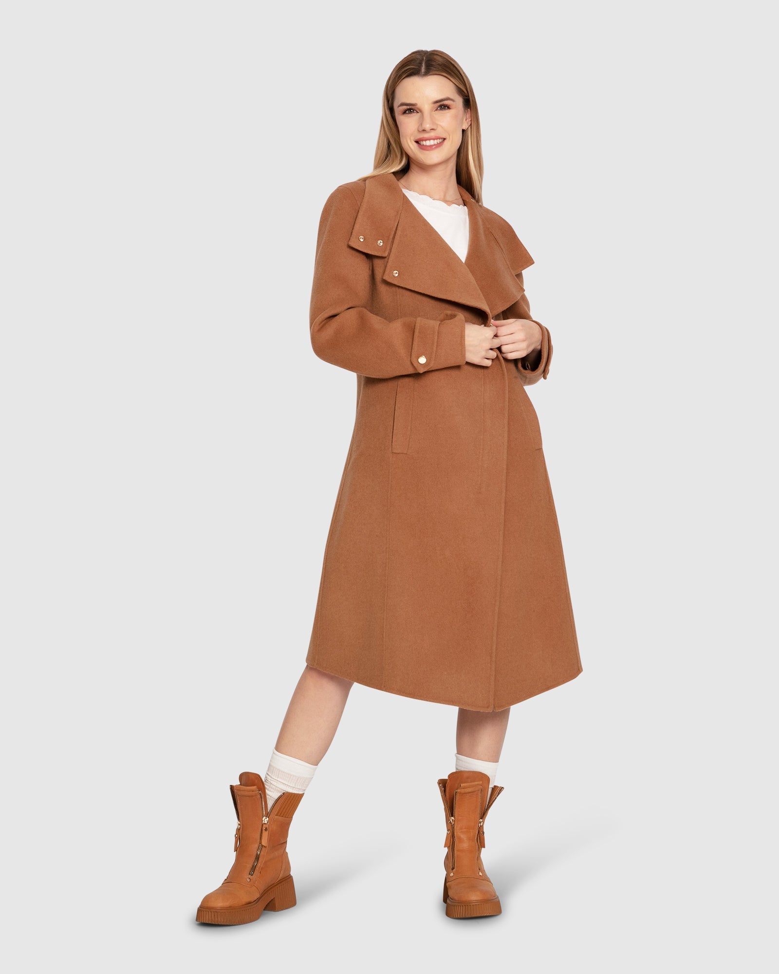 Women | Envy Me Wool Blend Zipped Coat | Camel