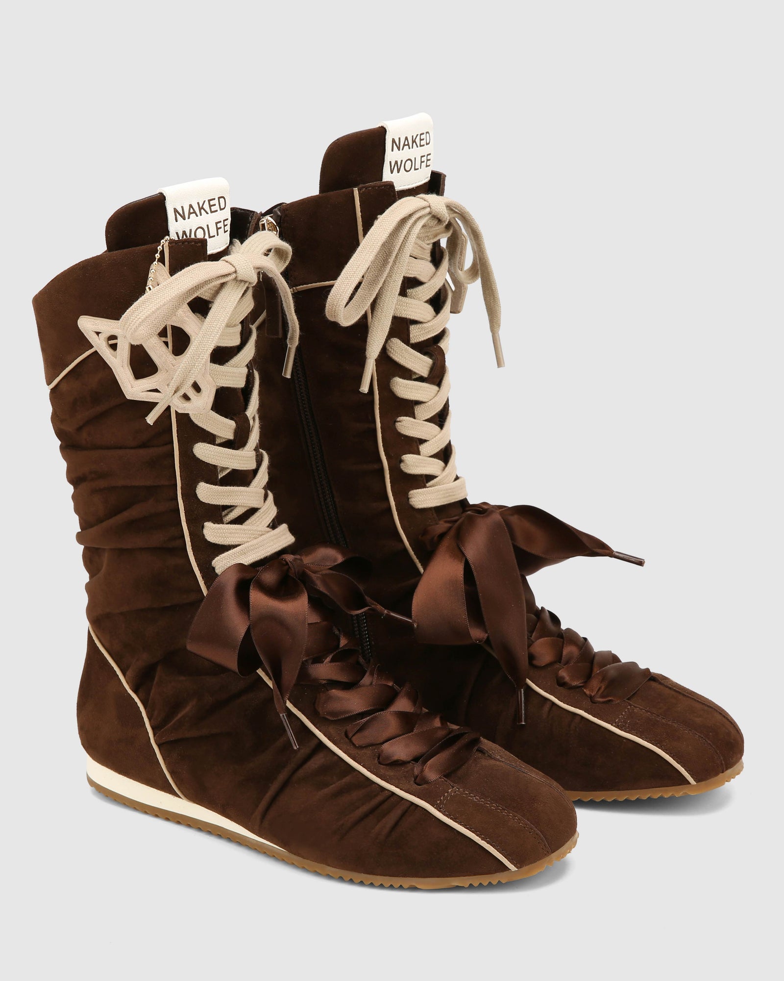 Womens | Extreme Scrunch Suede Sneaker | Brown