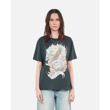 Eagles On Fire Serigraphy T-Shirt | Women | Black Washed