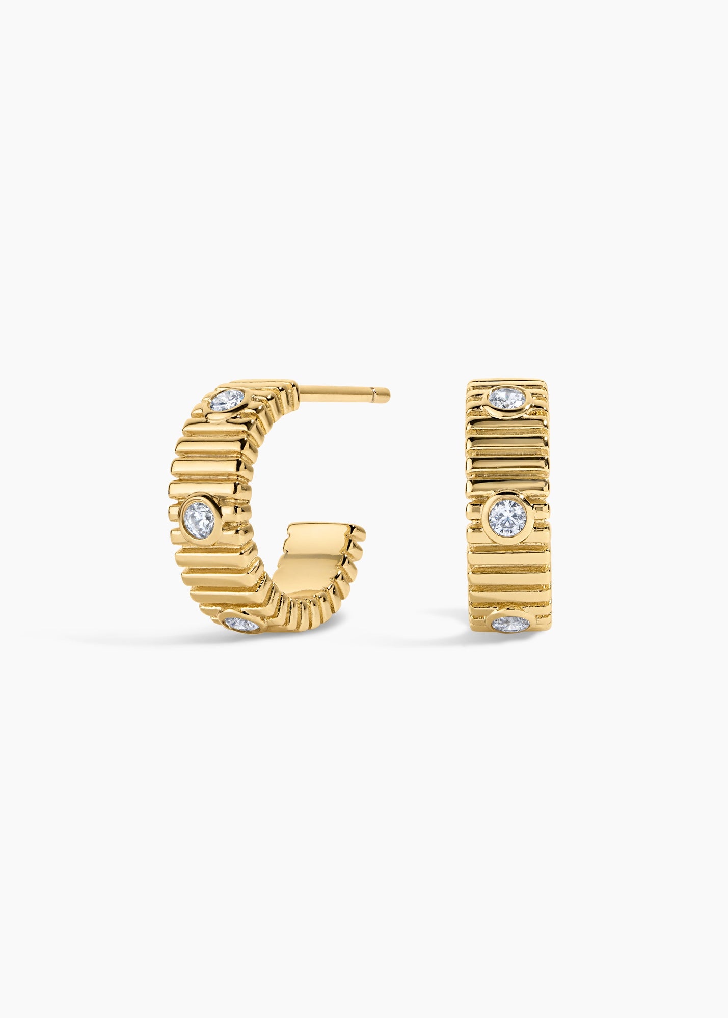 Ellie Earrings | Clear Crystal | 14K Gold Plated