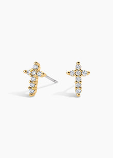 Faye Studs | Clear Crystal | 14K Gold Plated