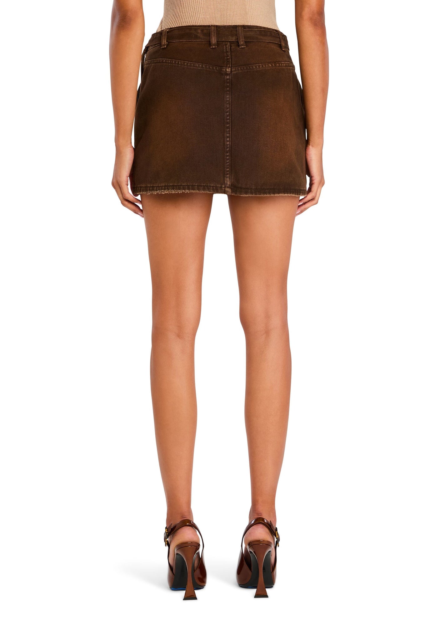 Womens | Marquise Mid Rise Mini Skirt | Vintage Brown