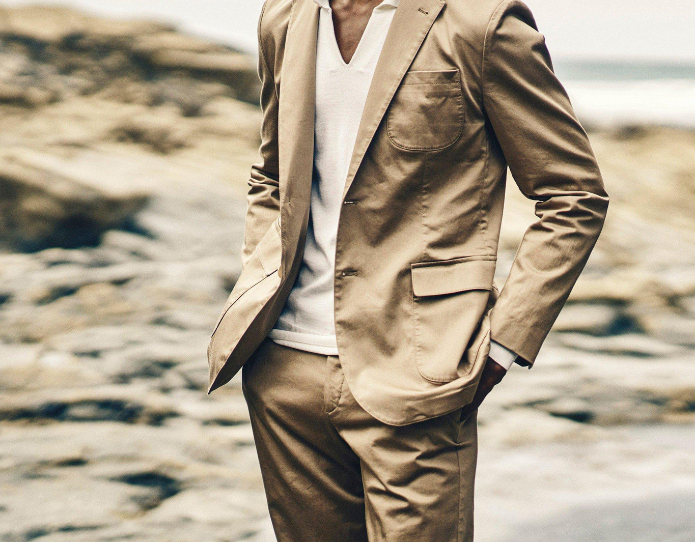 Edgar Tailored Fit Two-Button Blazer | Coconut