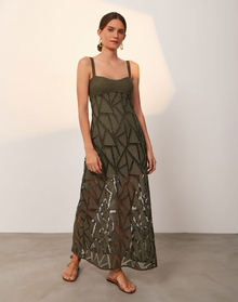 Eleni Long Dress | Evergreen