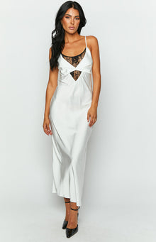 Elery Contrast Midi Dress | White
