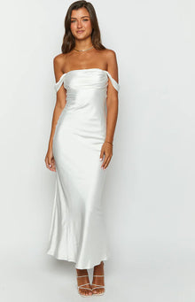 Ella Off Shoulder Formal Dress | White