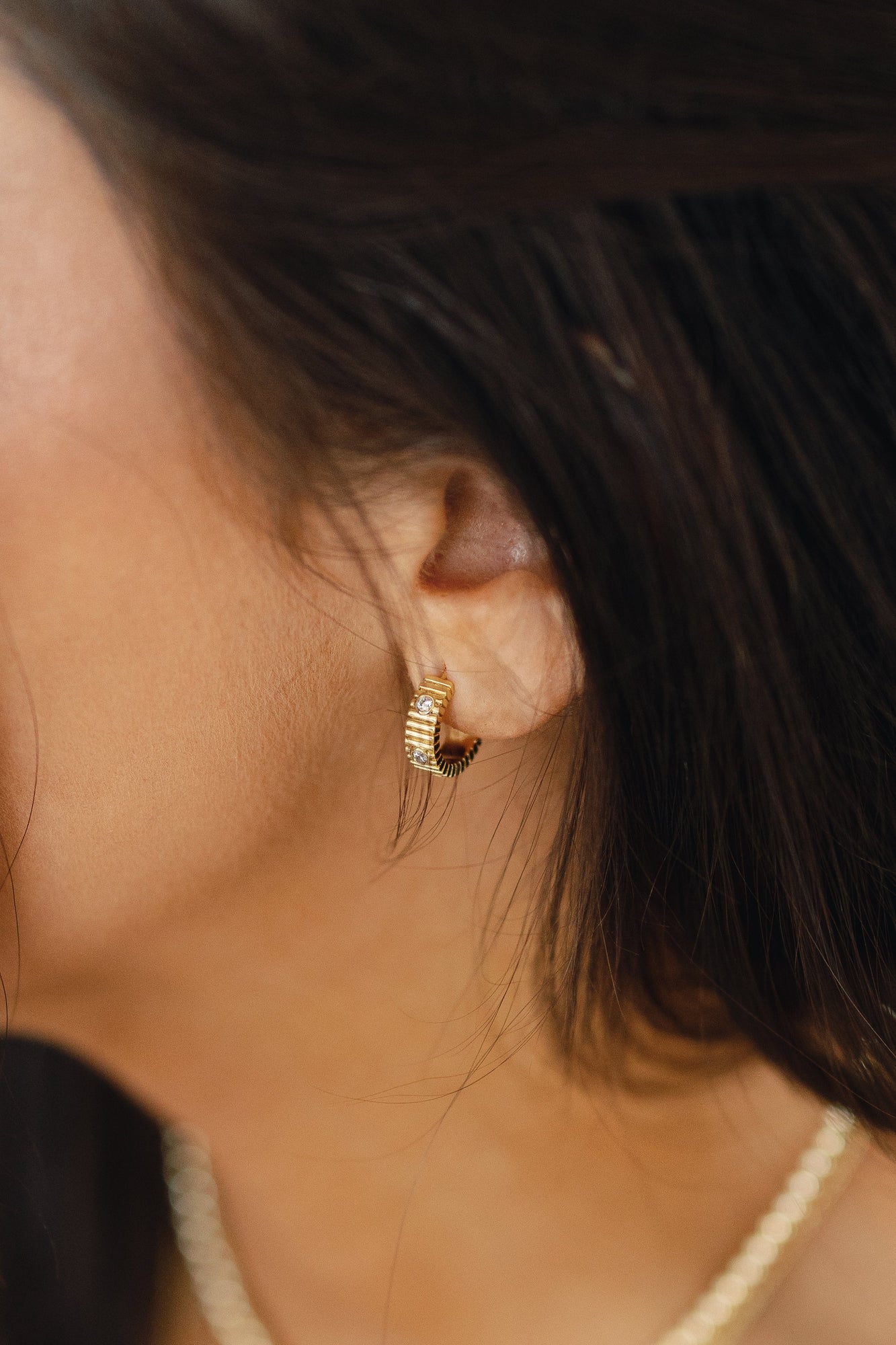 Ellie Earrings | Clear Crystal | 14K Gold Plated