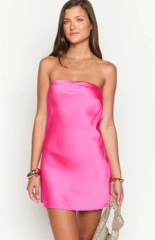 Ellie Strapless Mini Dress | Hot Pink