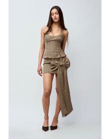 Eloise Mini Skirt | Brown Plaid