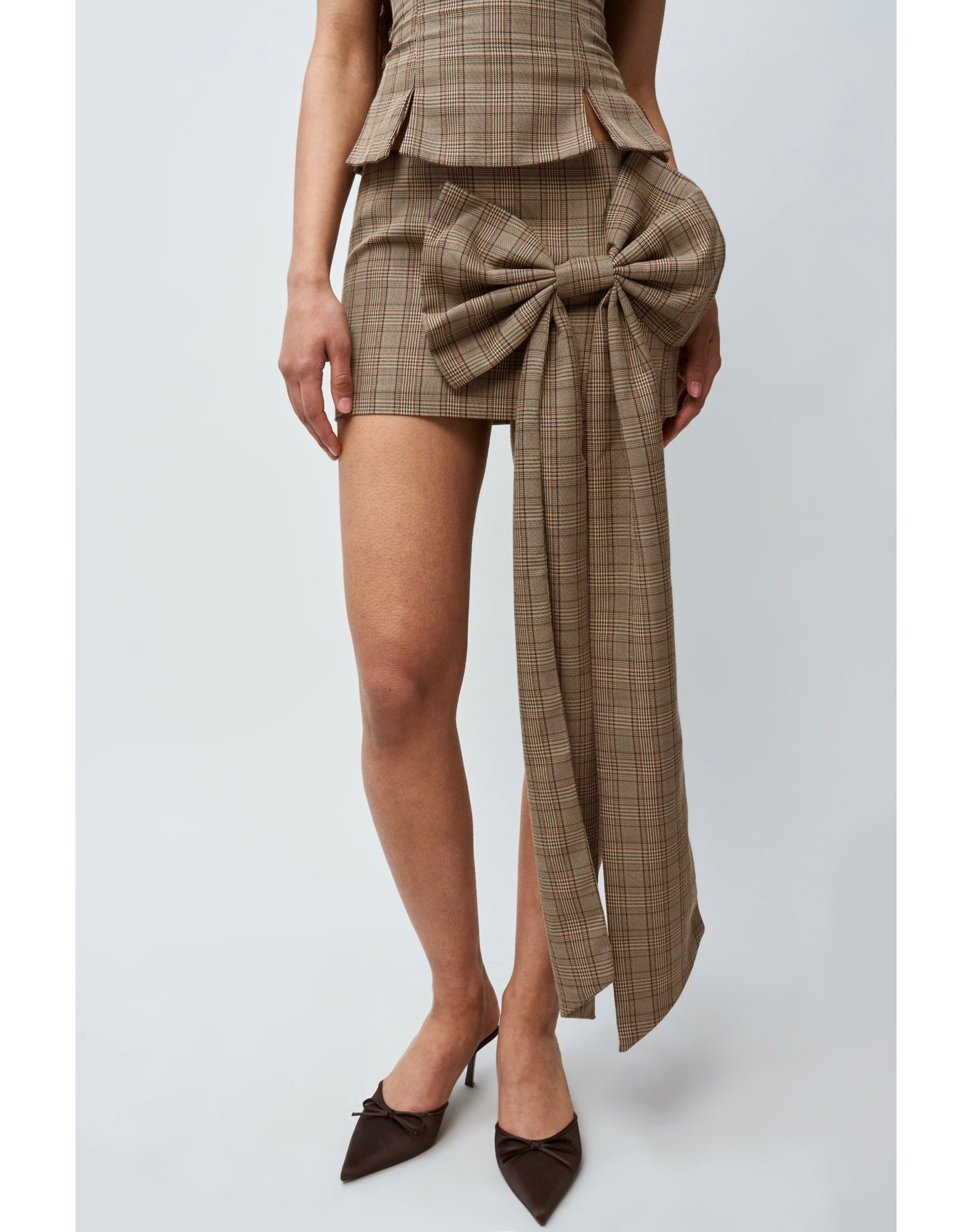 Eloise Mini Skirt | Brown Plaid