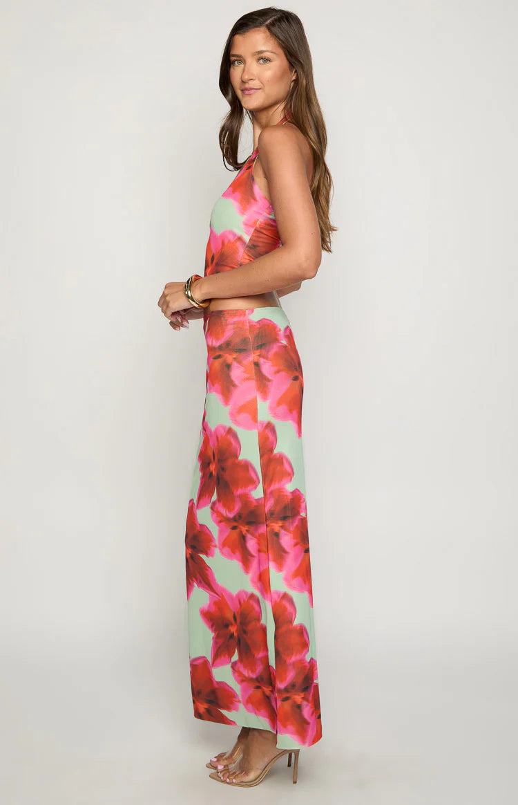 Elsa Floral Maxi Skirt | Green