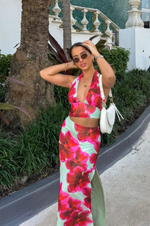 Elsa Floral Maxi Skirt | Green