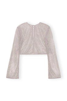 Embellished Mesh Blouse | Silver