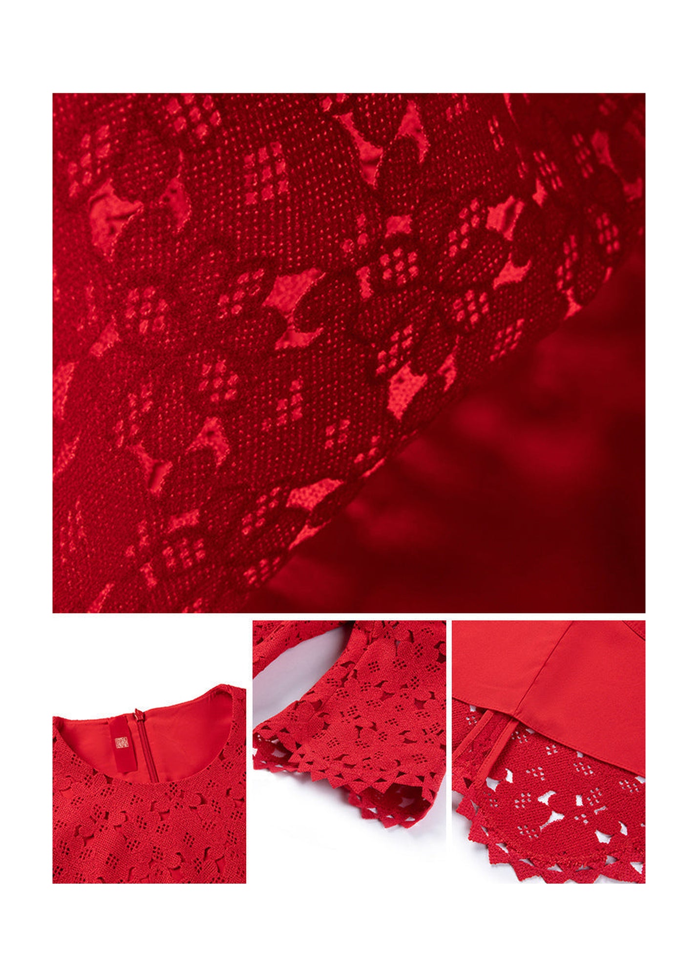 Embroidered Dress | Red