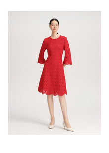 Embroidered Dress | Red