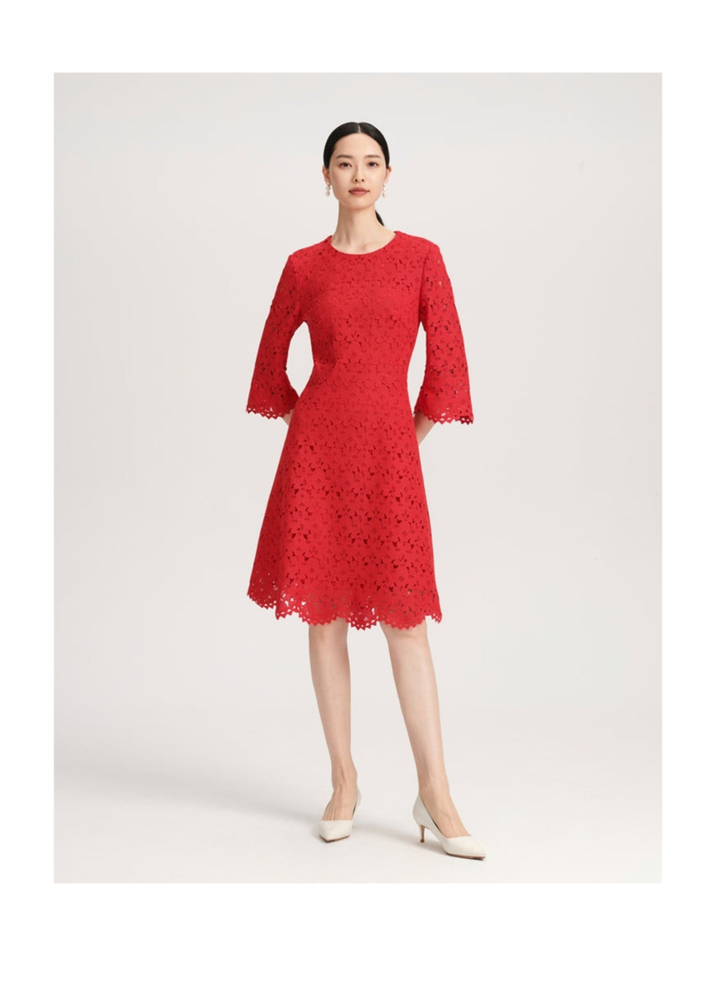 Embroidered Dress | Red