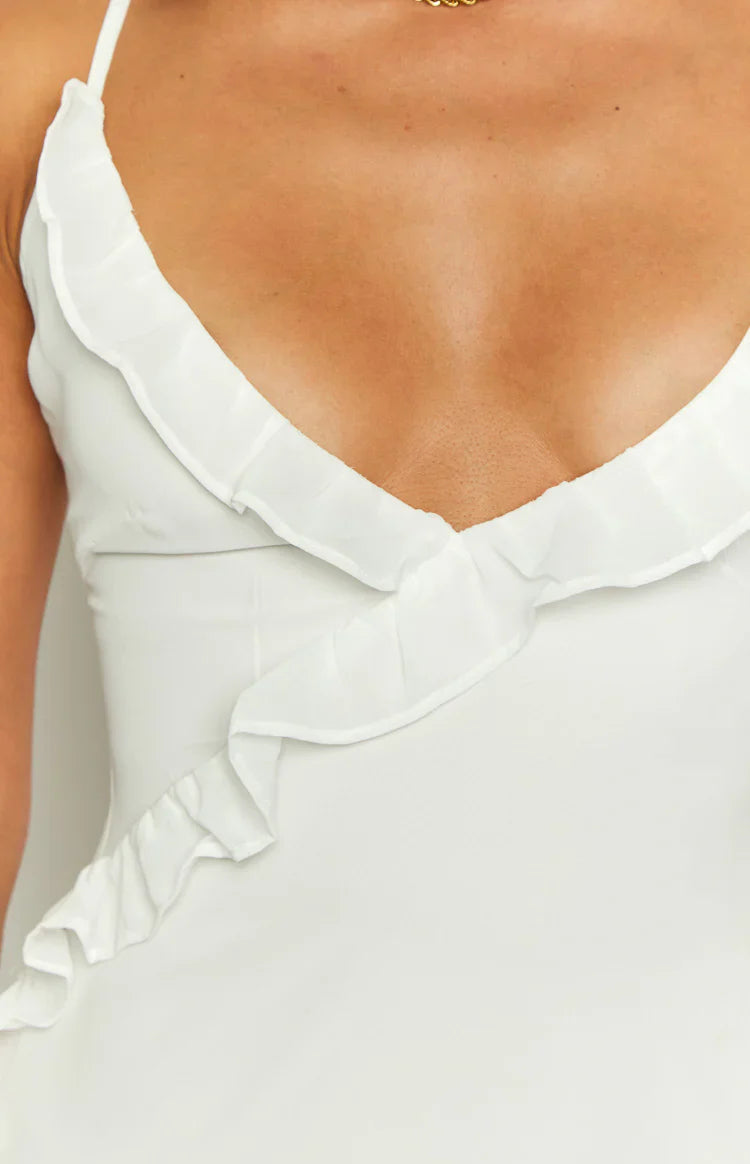 Emily Ruffle Mini Dress | White