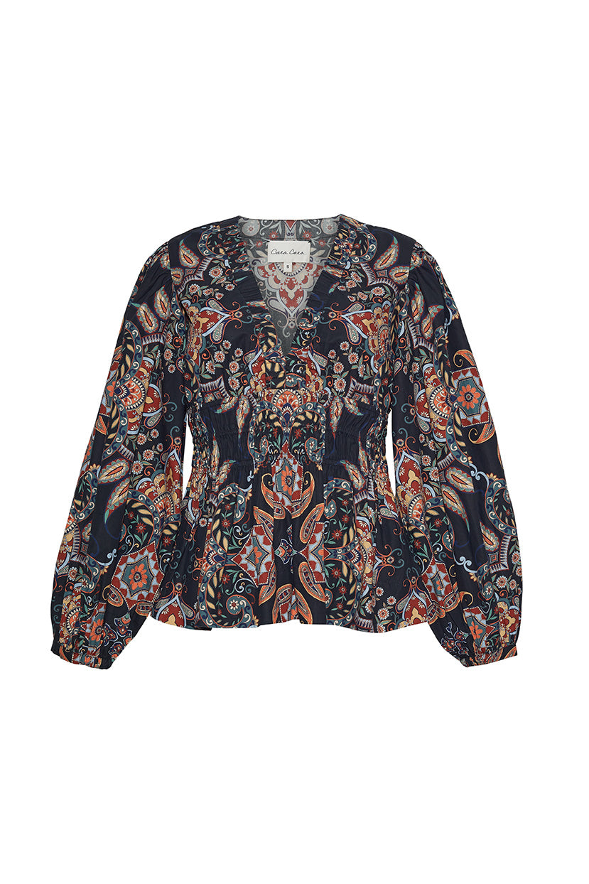 Emmery Top | Black Vintage Paisley