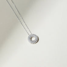 The Pave Bubble Letter Pendant Necklace | Sterling Silver