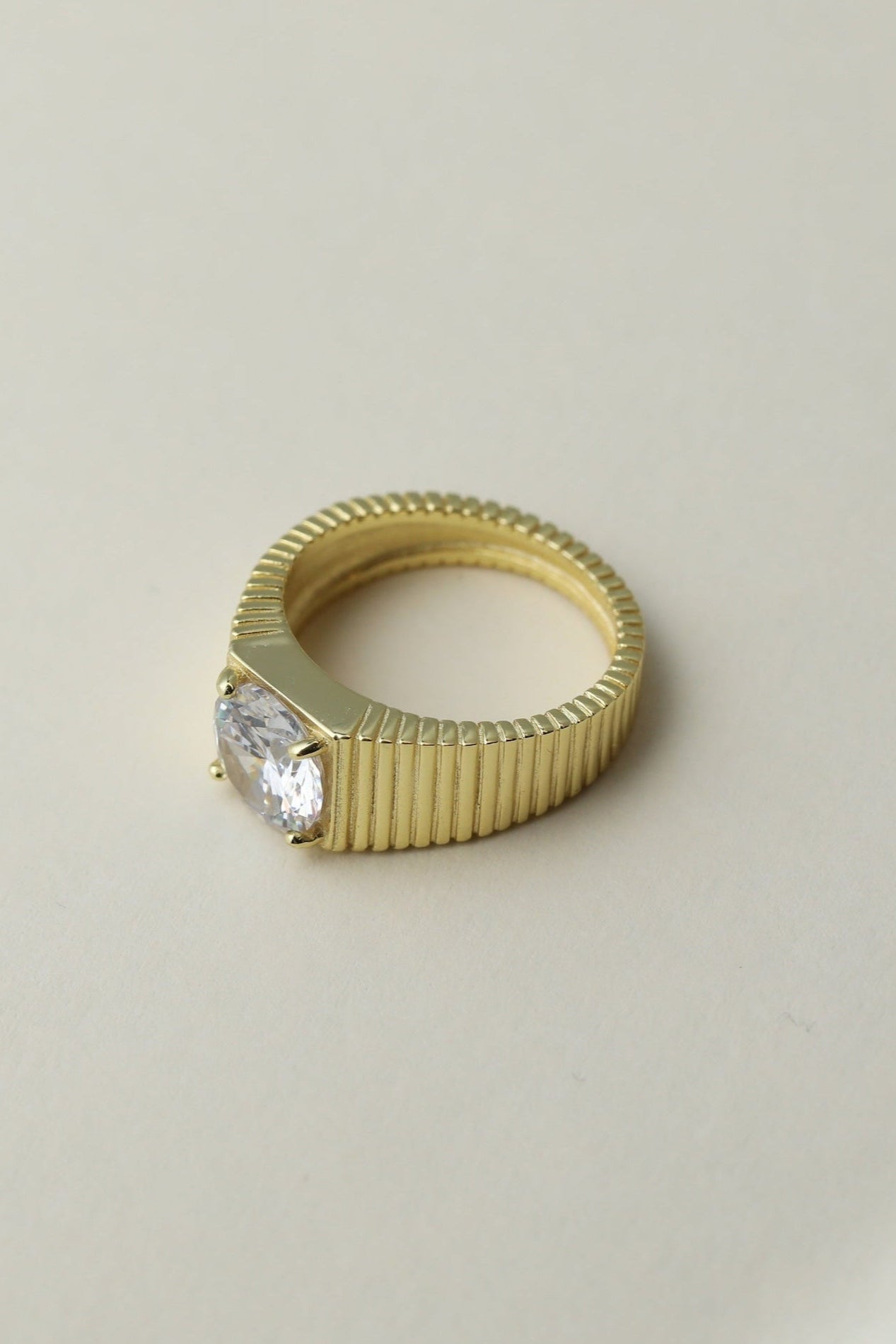 The Rouge Cz Signet Ring | Gold Vermeil