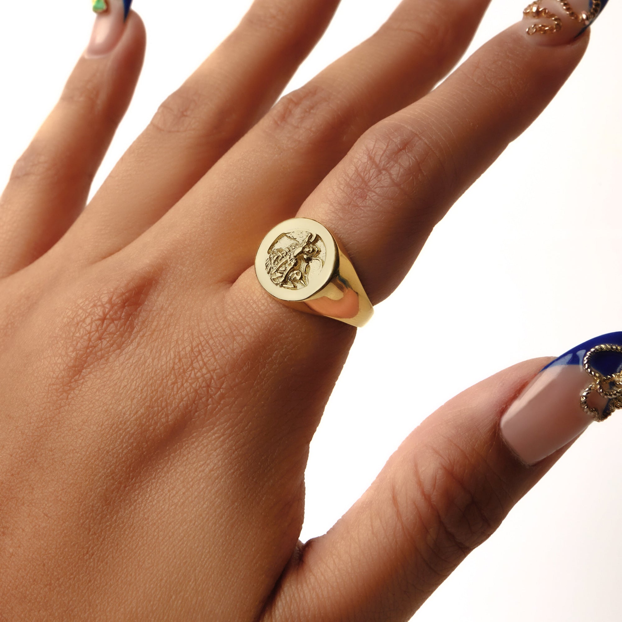 The Saint Michael Signet Ring | Gold Vermeil & Silver