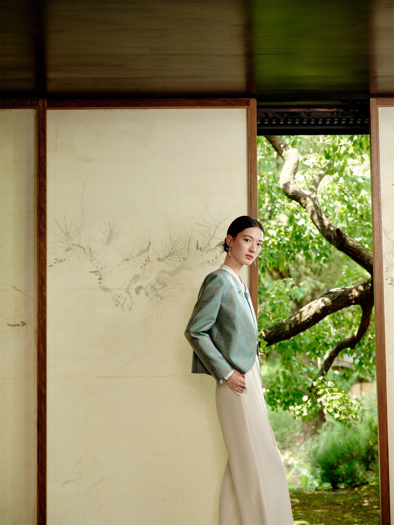 Short New Chinese-style Jacket | Green