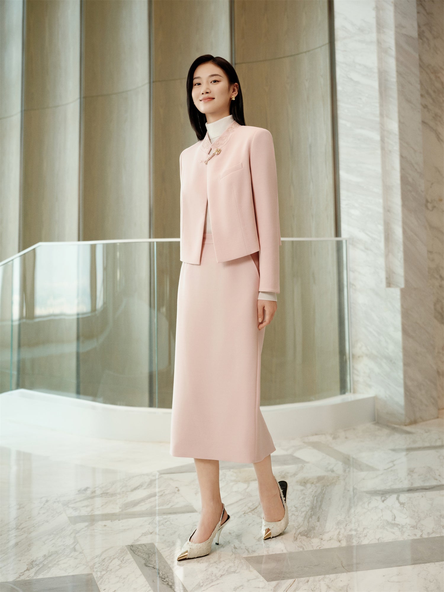 Silk and Wool Skirt | Pink