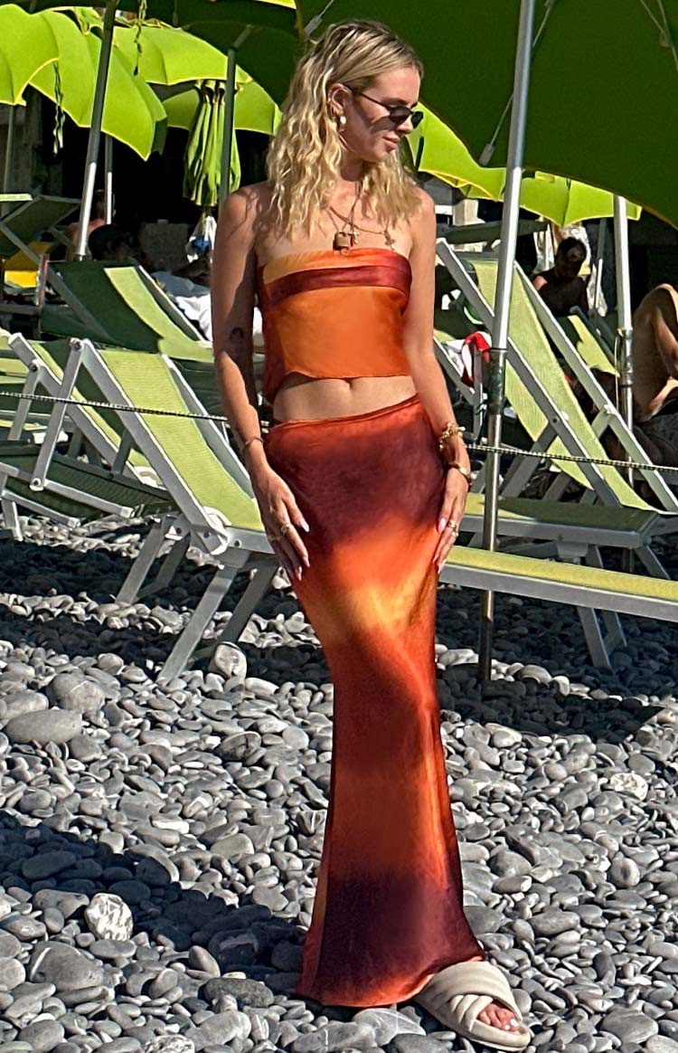Esme Maxi Skirt | Sunset Print