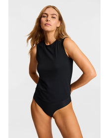 Essential Cotton Muscle Bodysuit | Black