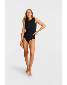 Essential Cotton Muscle Bodysuit | Black