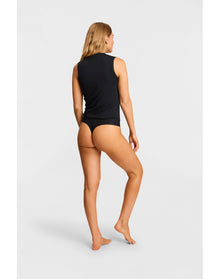 Essential Cotton Muscle Bodysuit | Black
