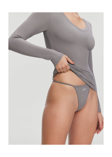 Essential String Thong | Cool Gray
