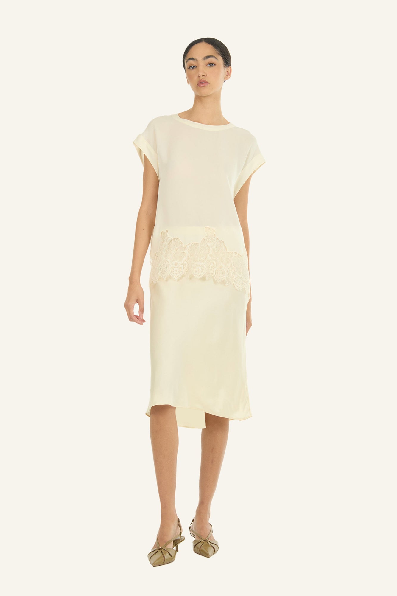 Lainey Midi Skirt | Vintage Creme
