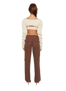 Womens | Rib Knit Shrug | Light Cream