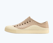 Side view of a Native Shoes Adults Jefferson Wanderfoam Roam | Flax Tan/ Bone White Footwear